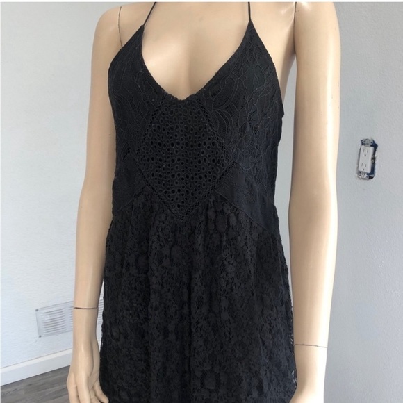 ZARA WOMAN black lace mini dress size:M - Picture 5 of 15